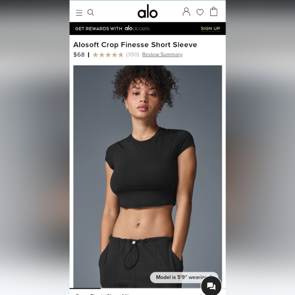 Alo Yoga Crop SS Tee